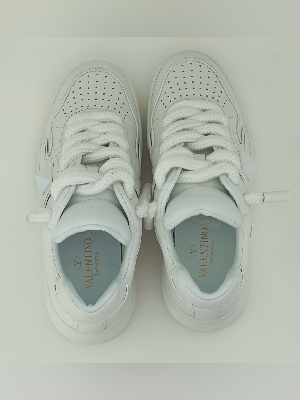 Valentino Garavani One Stud Xl Nappa Leather Low-Top Sneaker - Size 7.5